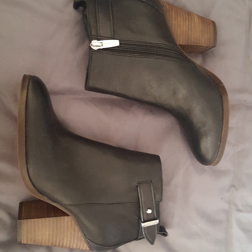 New COACH Leather Booties